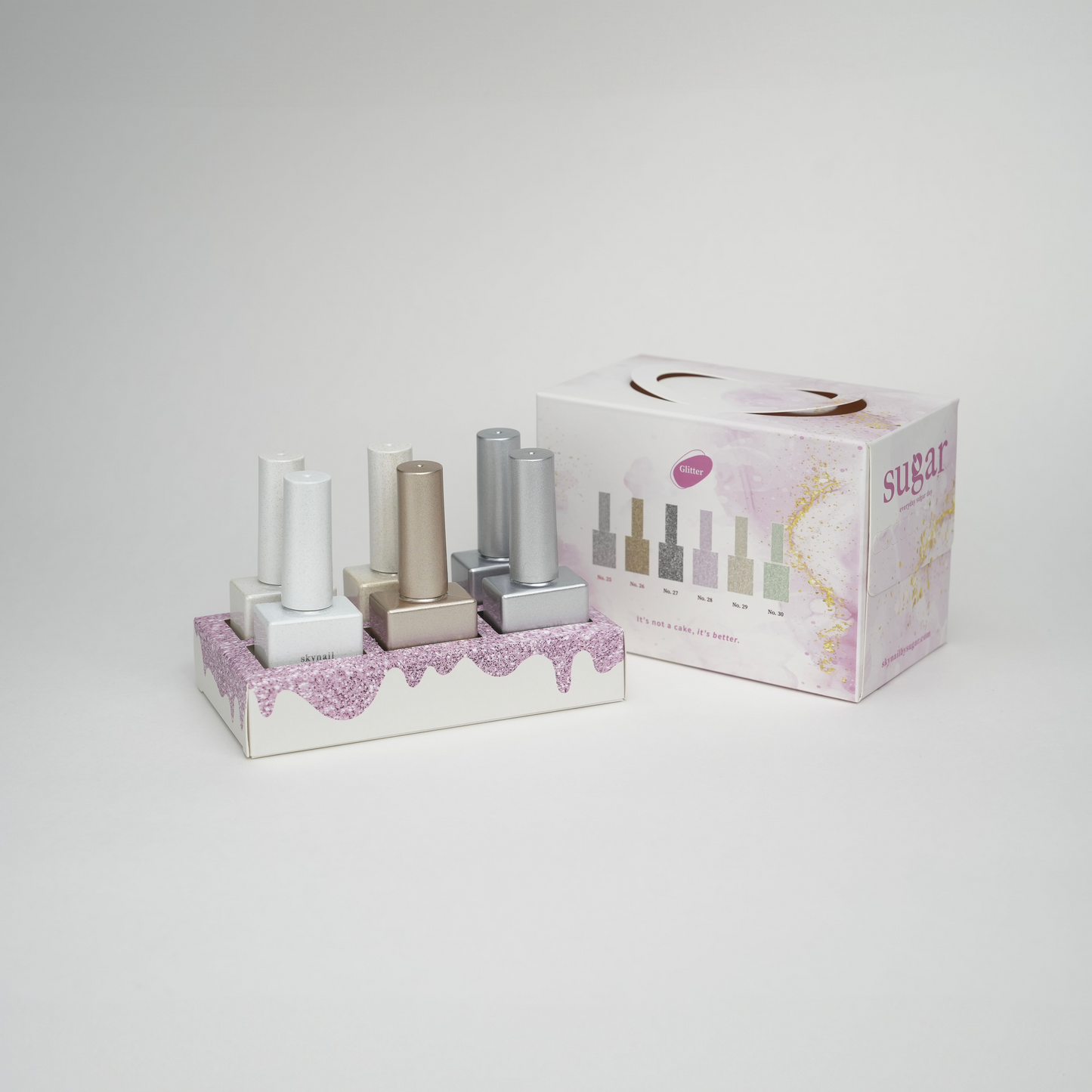Set of gel nail polishes from the Skynailbysugar Glitter Collection
