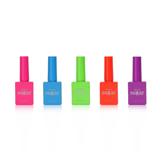 Set of gel nail polishes from the Skynailbysugar Neon Collection