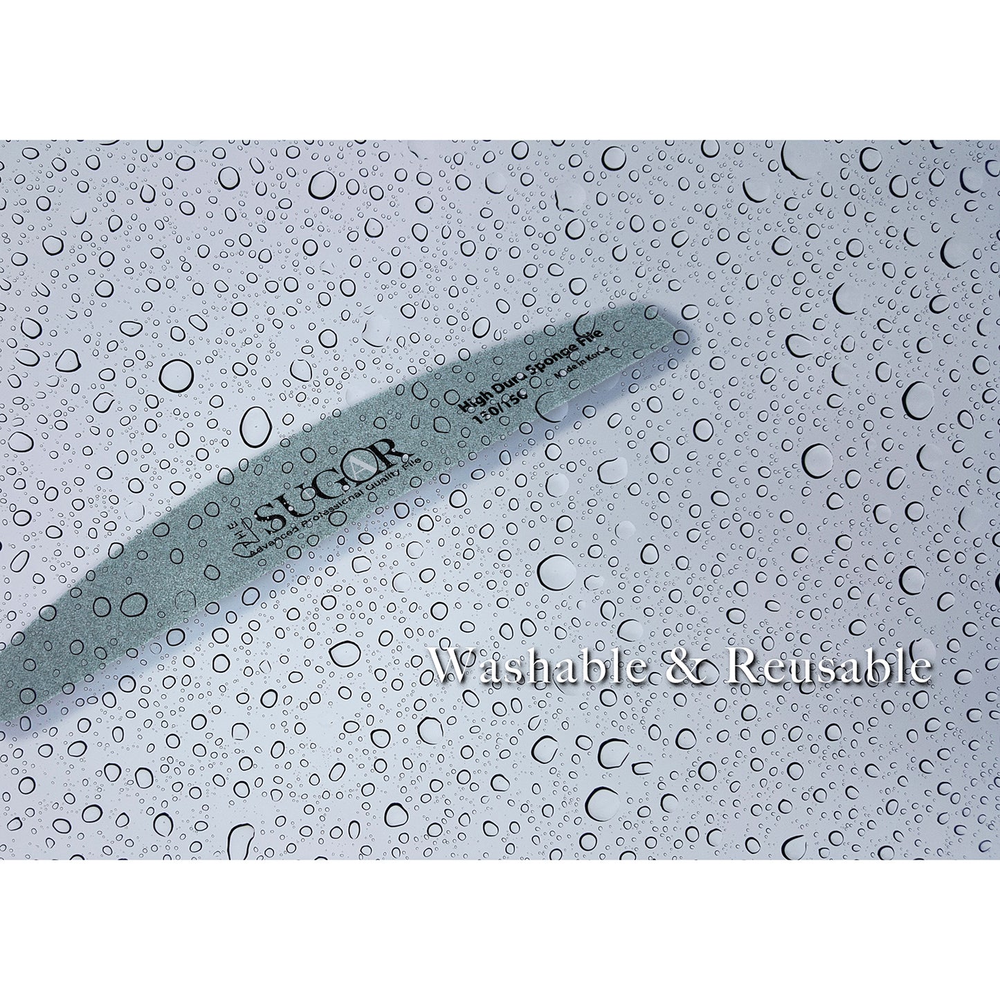 4pcs of washable Double Side Half Moon 150/150 sponge nail file from Skynailbysugar