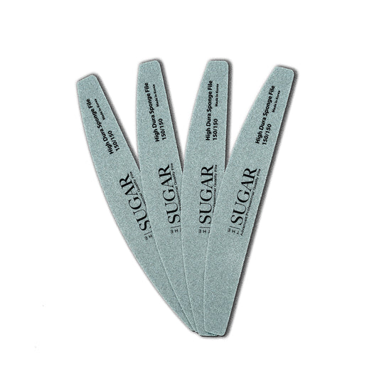 4pcs of washable Double Side Half Moon 150/150 sponge nail file from Skynailbysugar