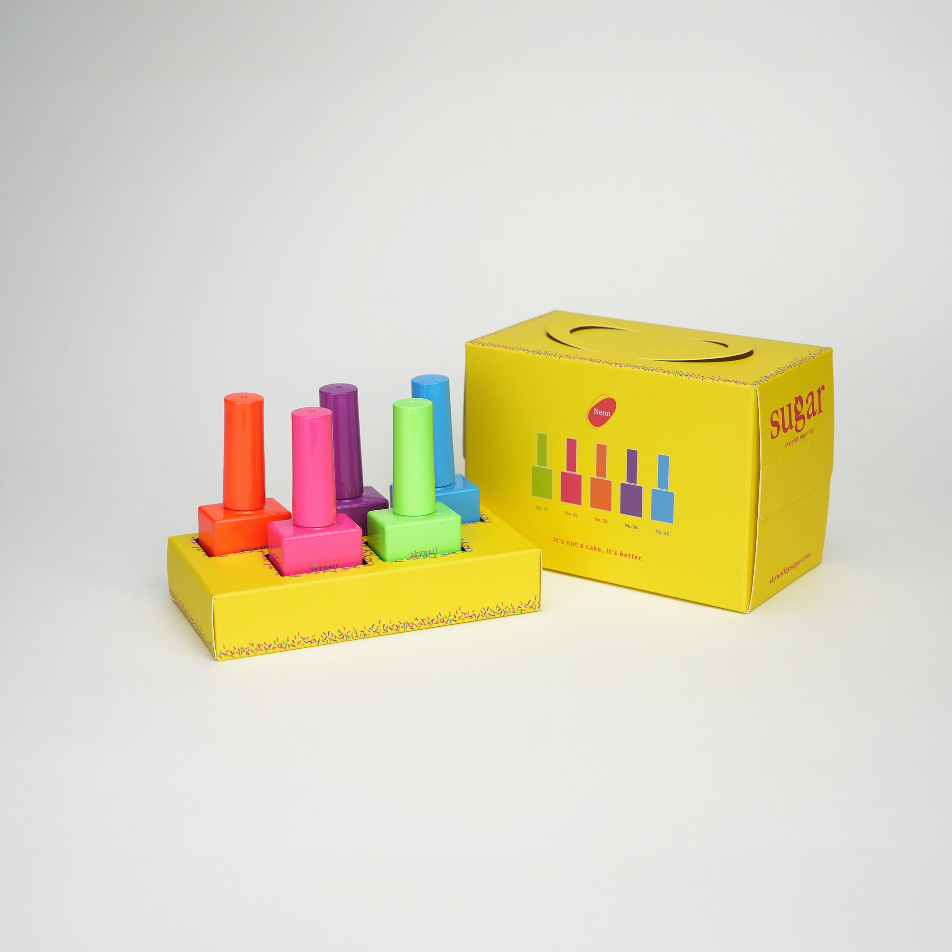 Set of gel nail polishes from the Skynailbysugar Neon Collection