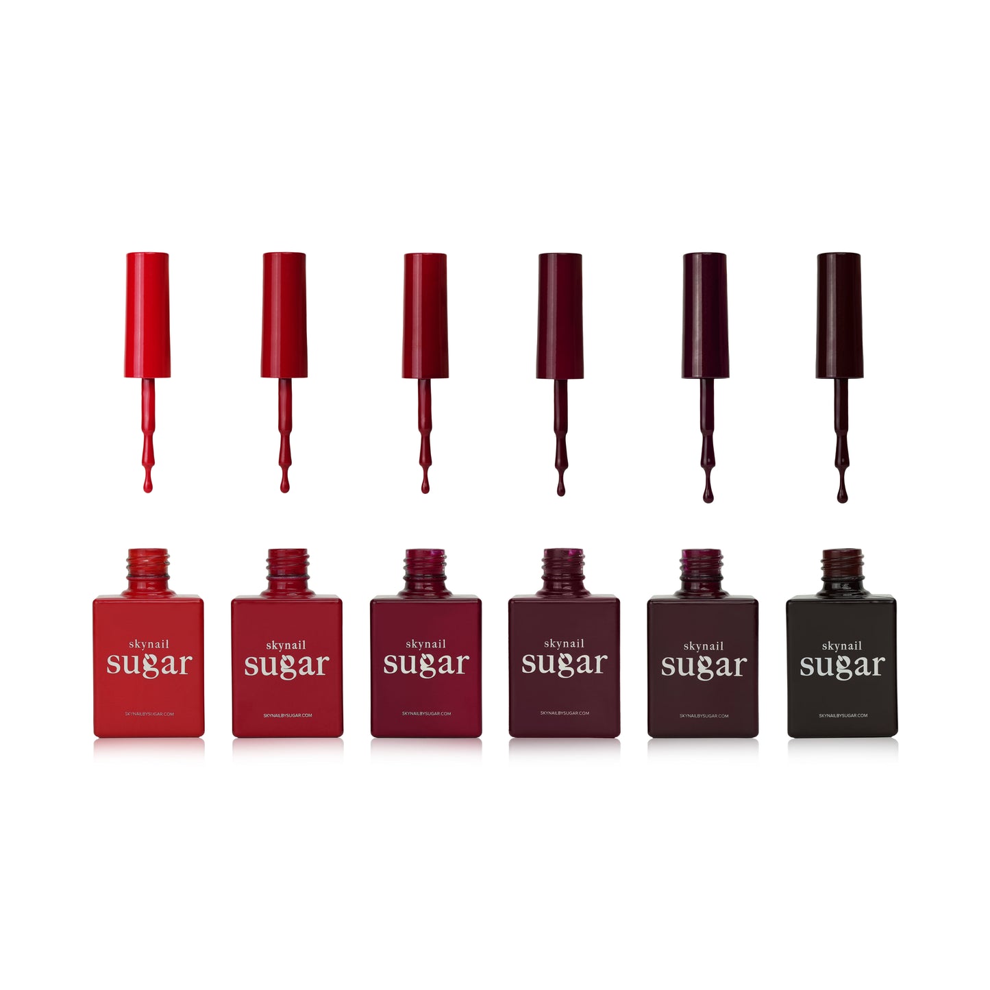 Set of gel nail polishes from the Skynailbysugar Red velvet Collection