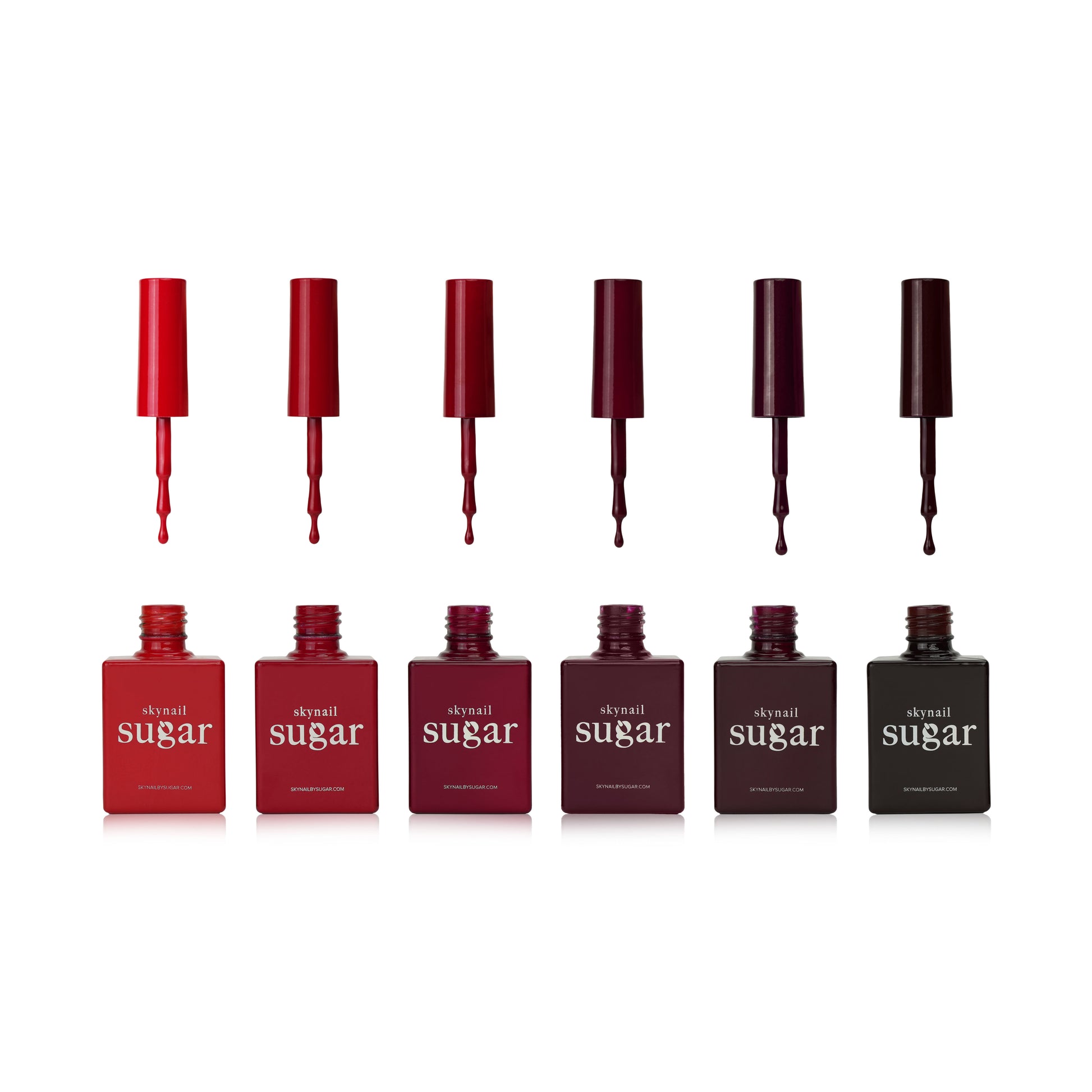 Set of gel nail polishes from the Skynailbysugar Red velvet Collection