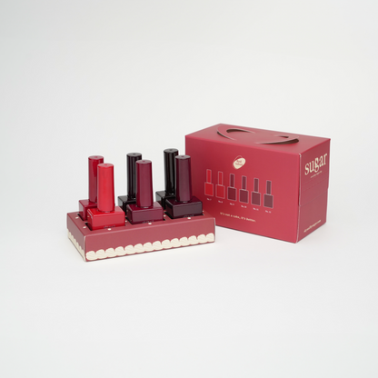 Set of gel nail polishes from the Skynailbysugar Red velvet Collection