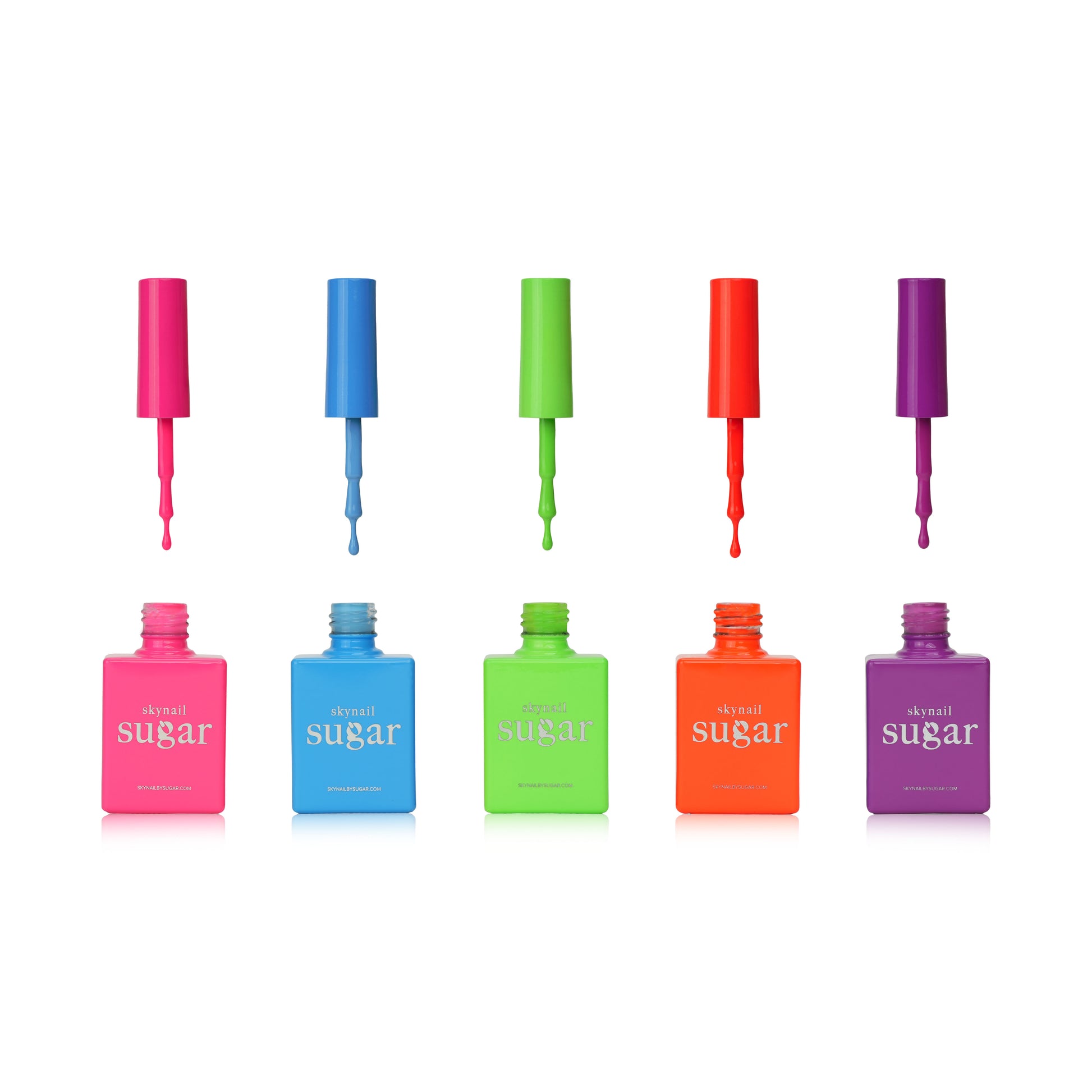Set of gel nail polishes from the Skynailbysugar Neon Collection