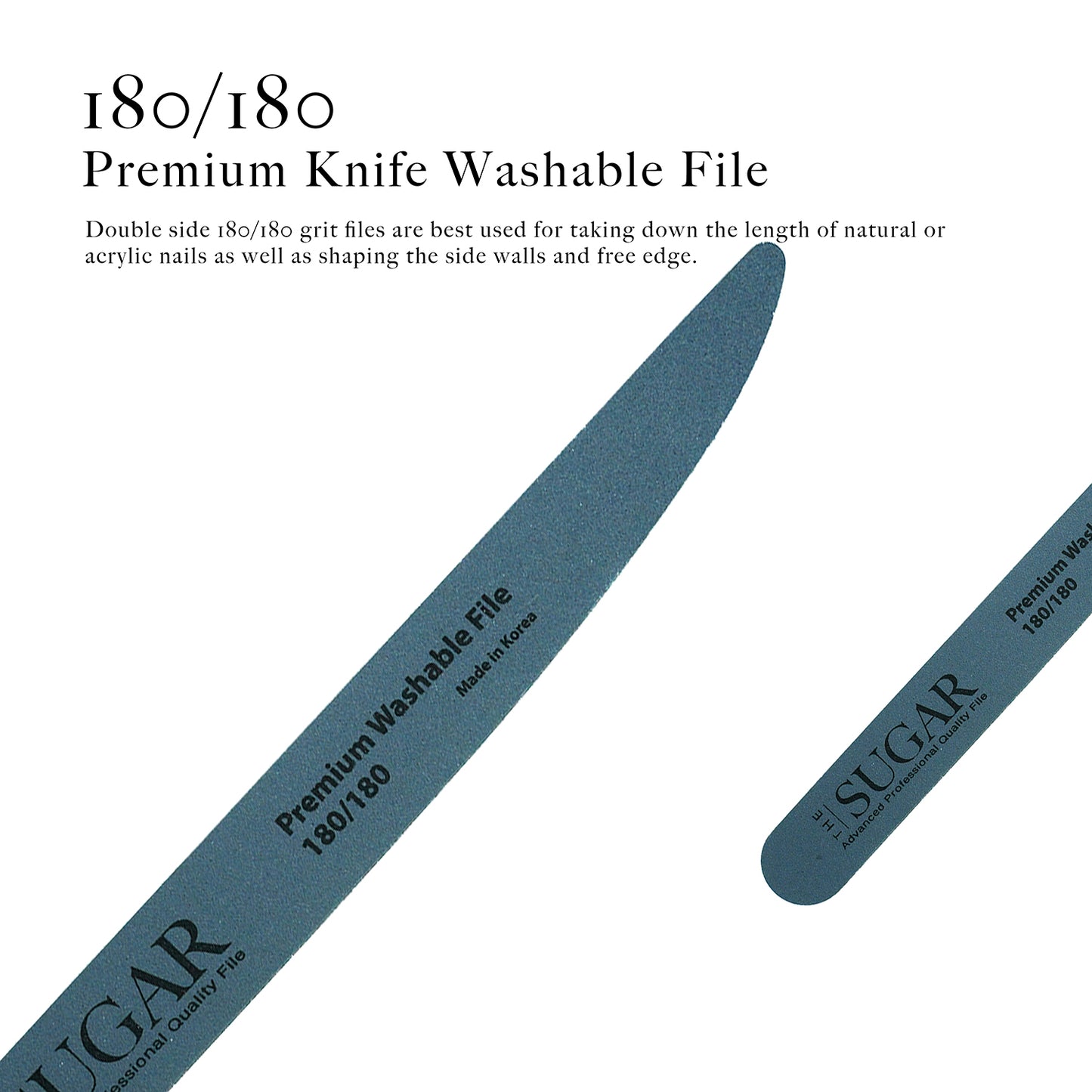 5pcs of washable Double Side Knife 180/180 nail file from Skynailbysugar